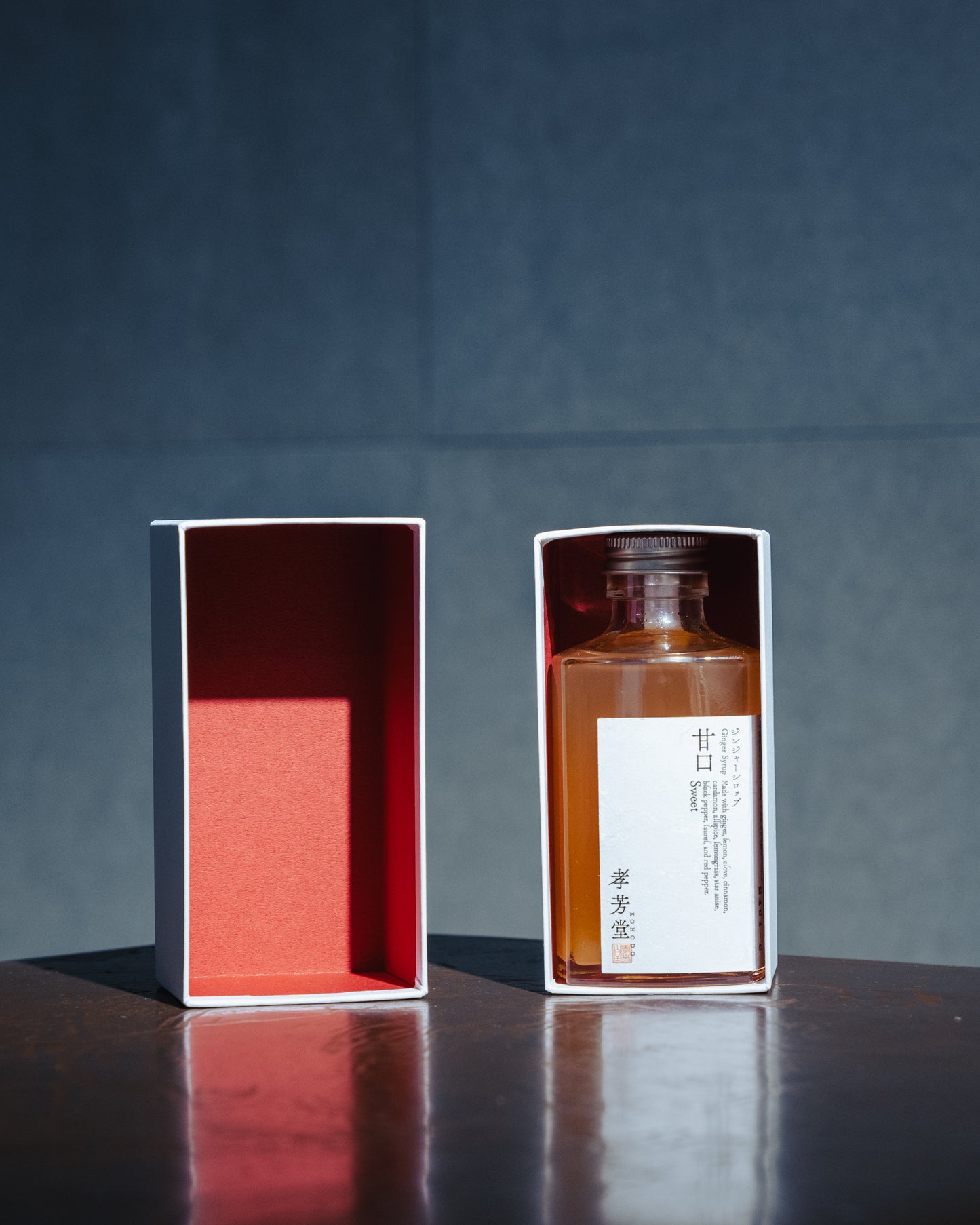 Ginger syrup in gift box